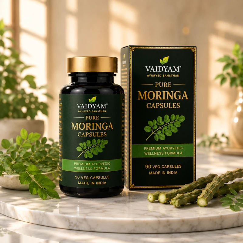 Vaidyam Pure Moringa Capsules | Premium Ayurvedic Wellness Formula | 90 Veg Capsules