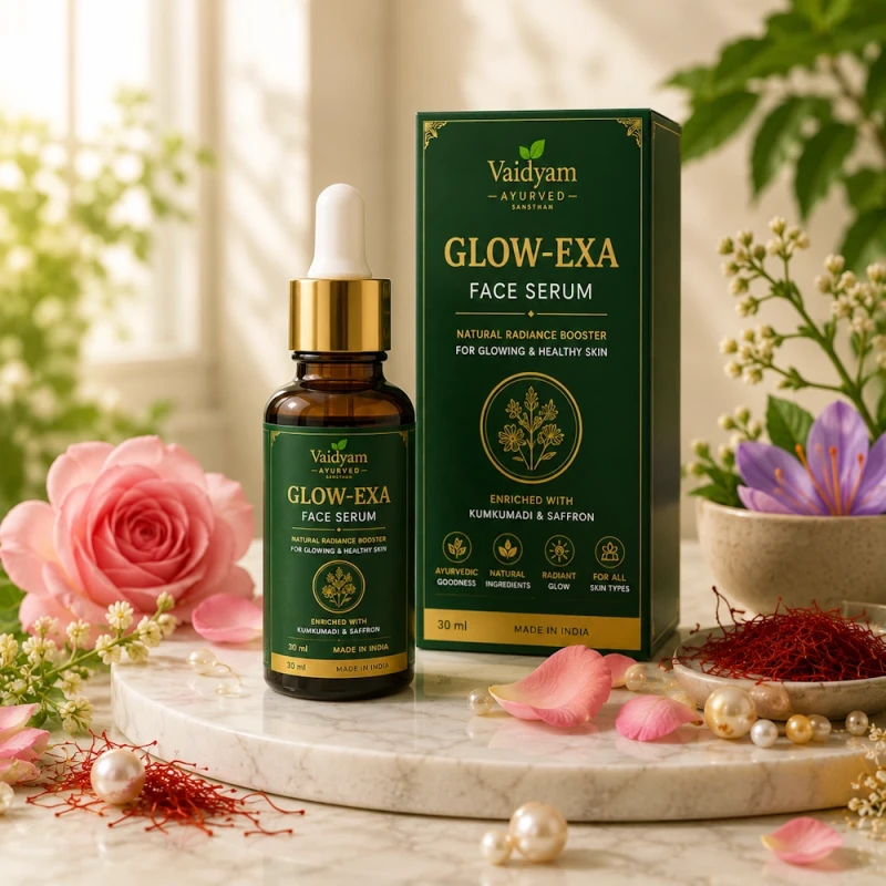 Vaidyam Glow-Exa Face Serum | Kumkumadi & Saffron Face Serum | 30 ml